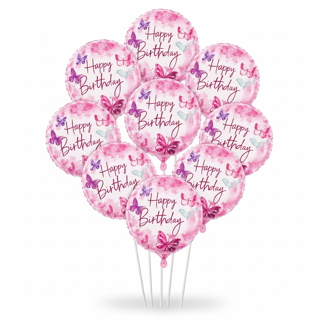 Happy Birthday Butterfly Balloons
